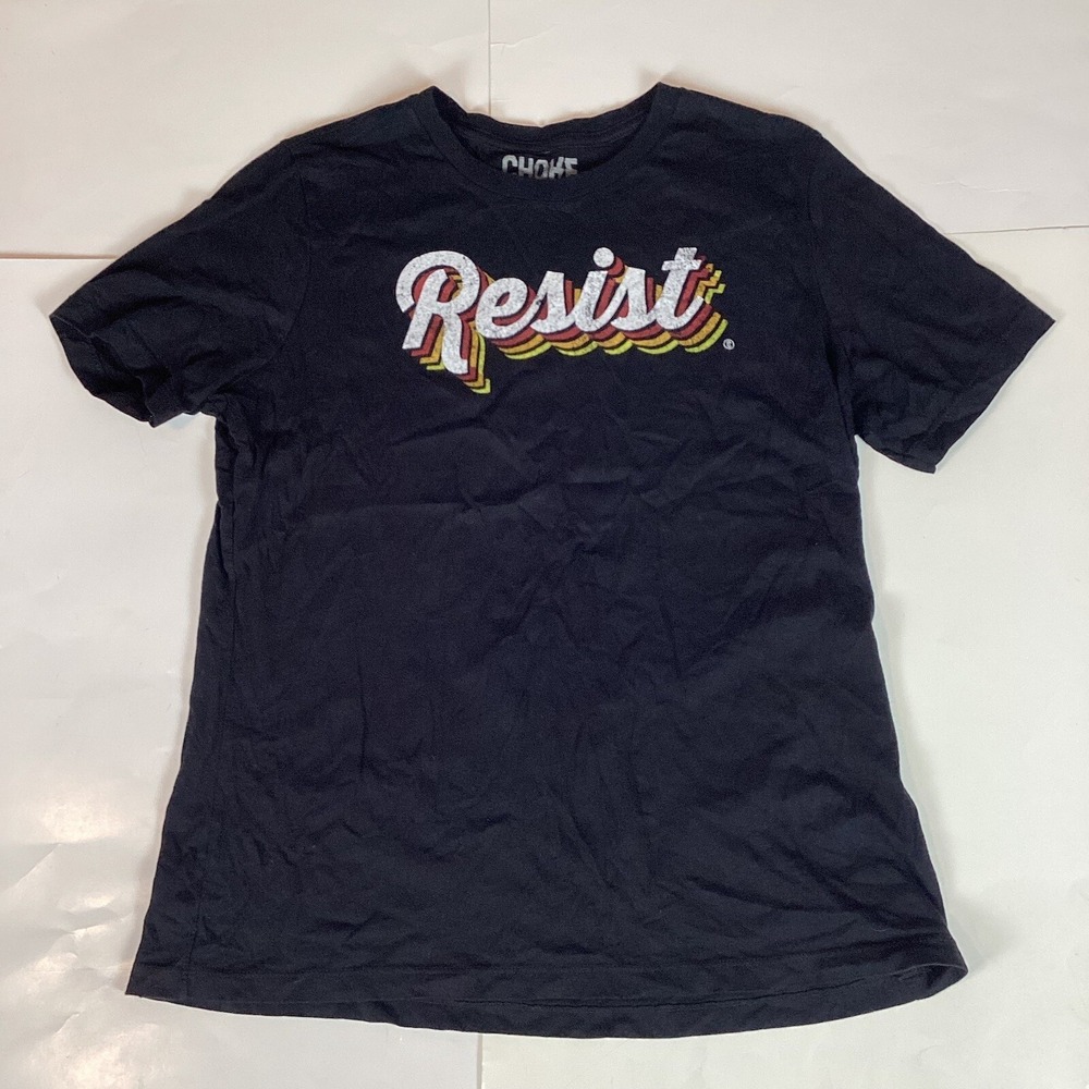 Choke Womens T Shirt Top Size L Large Short Sleeve Graphic Print Resist Soft